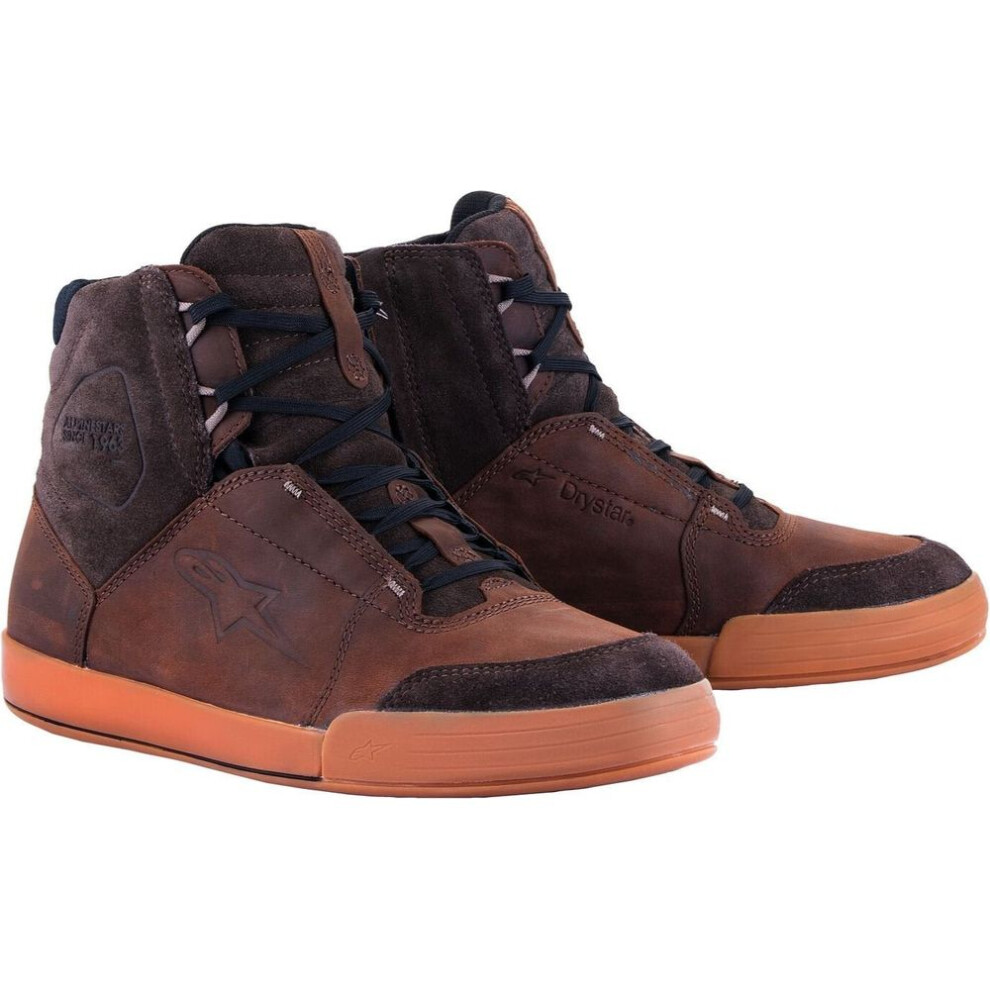 (US 12) Alpinestars Chrome Crafted Drystar Shoes Brown / Gum-image-OPC-PFTC6ZB-NEW