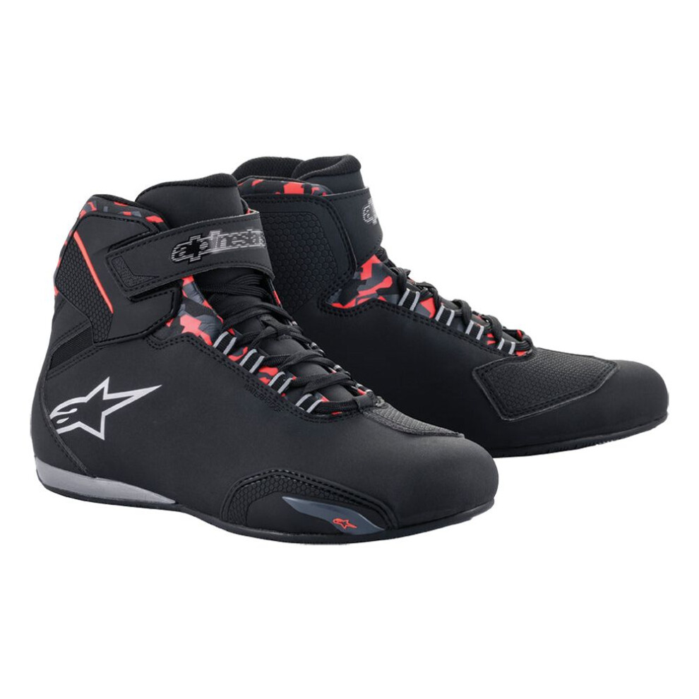 (Eu 47) Alpinestars Sektor Waterproof Riding Shoes Black / Dark Grey / Fluo Red Black,Red,Grey 8059175953972