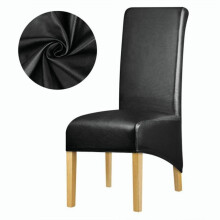 (black) Waterproof XL Chair Cover PU Leather Fabric Chair Covers High Chairs Protector
