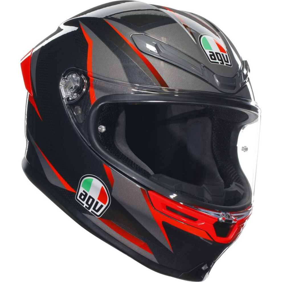 (M) Agv K6-S Slashcut Full Face Helmet Black / Grey / Red Black,Red,Grey 8051019607904
