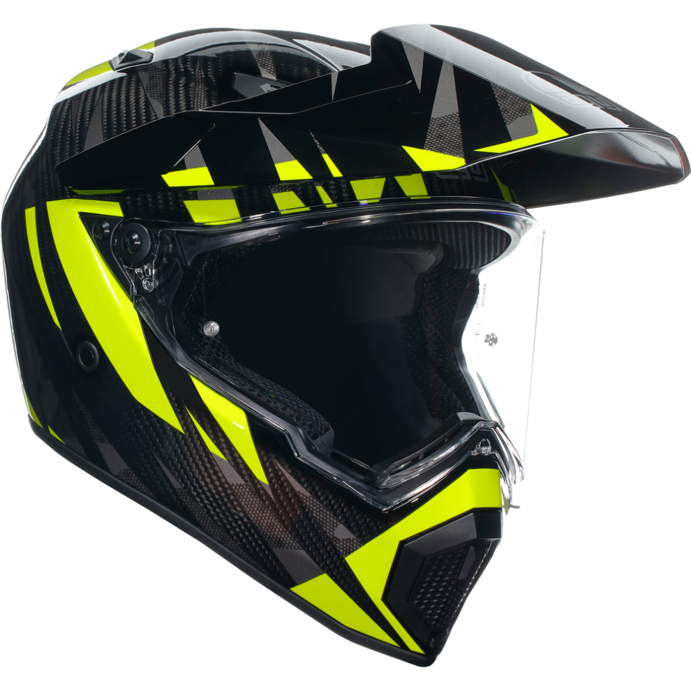 (L) Agv Ax9 Ece 22.06 Steppa Full Face Helmet Carbon / Grey / Fluo Yellow Yellow,Grey 8051019760111