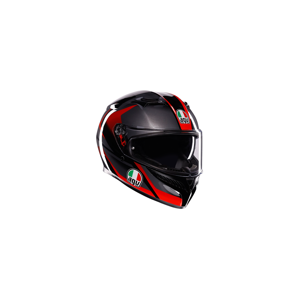 (Xl) Agv K3 Ece 22.06 Striga Full Face Helmet Matt Black / Grey / Red Black,Red,Grey