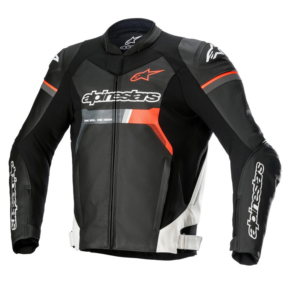 Alpinestars Black White Red Fluo Gp Force Leather Motorcycle Jacket 52 (Uk 42) - Image 3