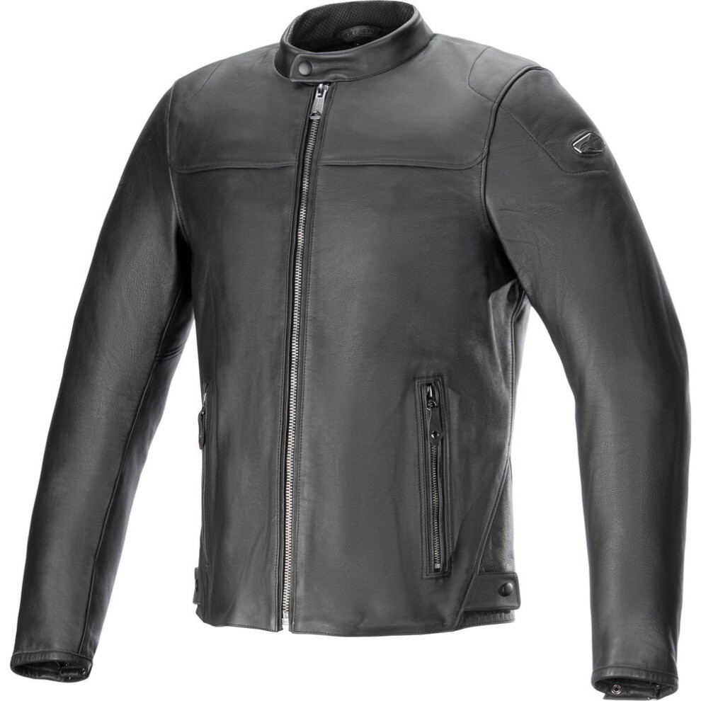 (3Xl) Alpinestars Track Leather Jacket / Black 8059347353715