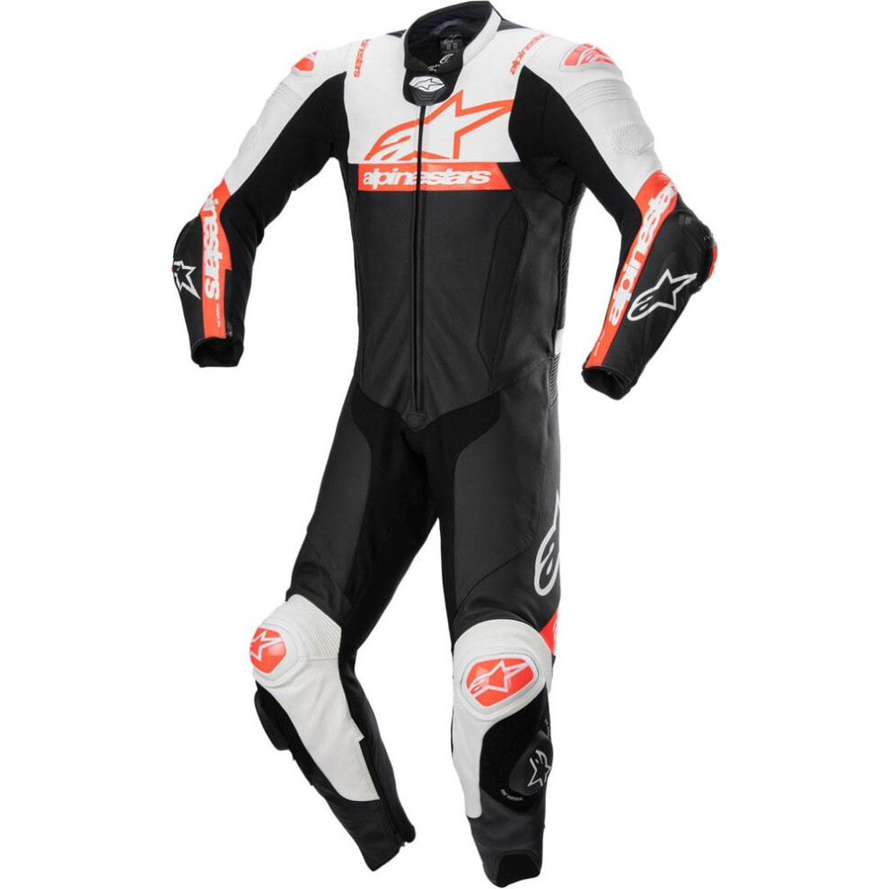 (Eu 58) Alpinestars Missile V2 Ward One Piece Leather Suit Black / White / Fluo Red White,Black,Red 8059347340210
