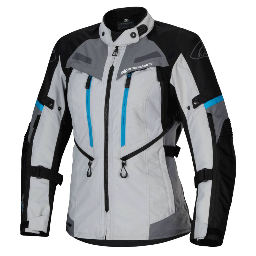 (Xxl) Alpinestars Stella Bogota Pro Drystar Ladies Textile Jacket Ice Grey / Black / Cyan Black,Grey 8059347401195
