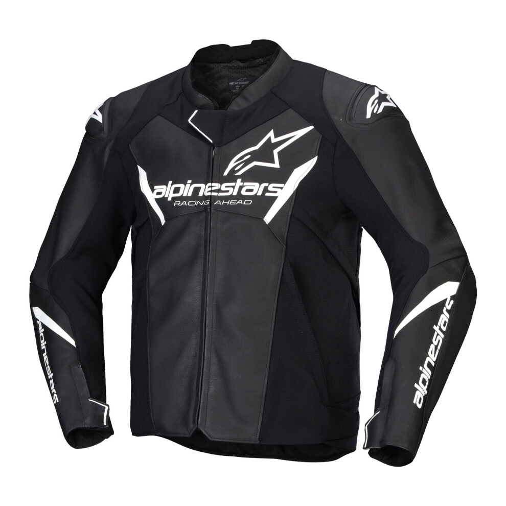 (58) Alpinestars Faster V3 Leather Jacket Black / White White,Black 8059347392653