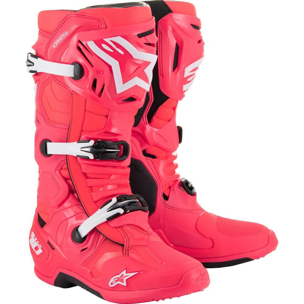 (Eu 44.5) Alpinestars Tech 10 Limited Edition Boots Diva Pink / White 8059347407135