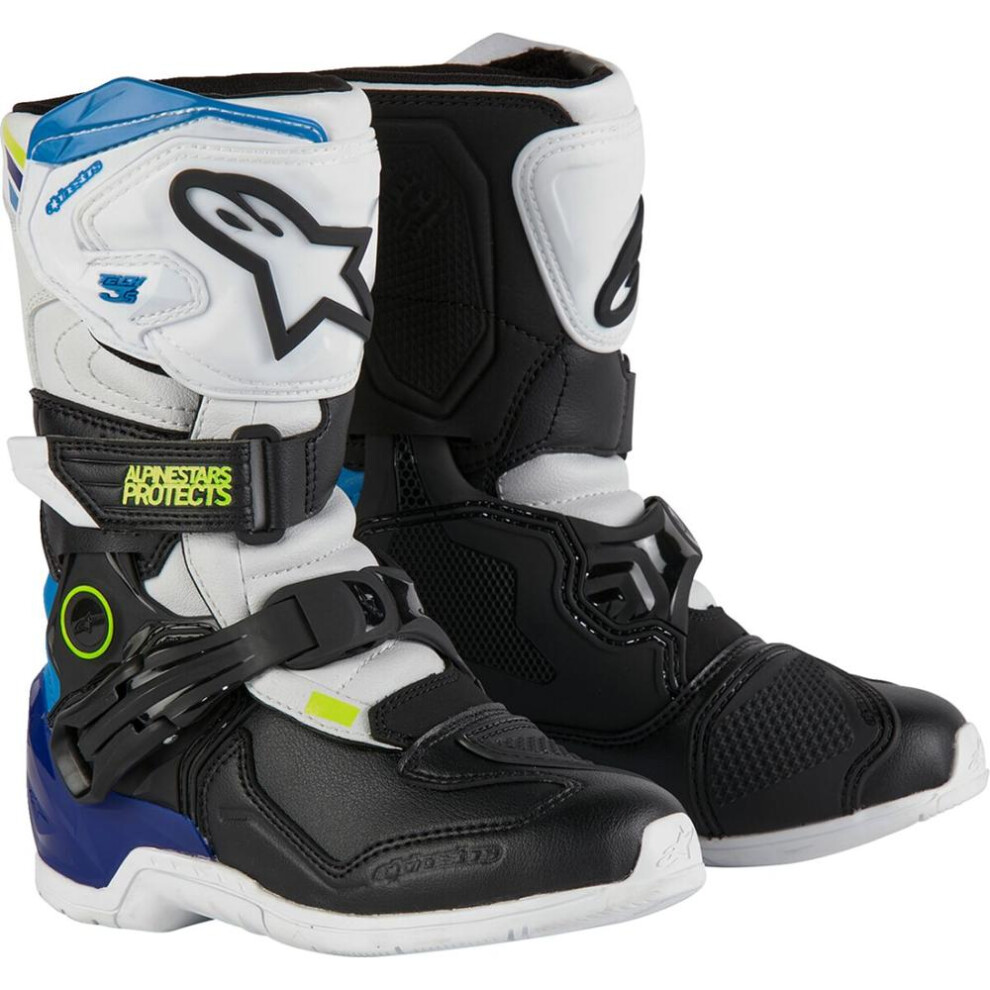 (Eu 30.5) Alpinestars Tech 3S Kids Boots White / Black / Blue Blue,White,Black 8059347200590