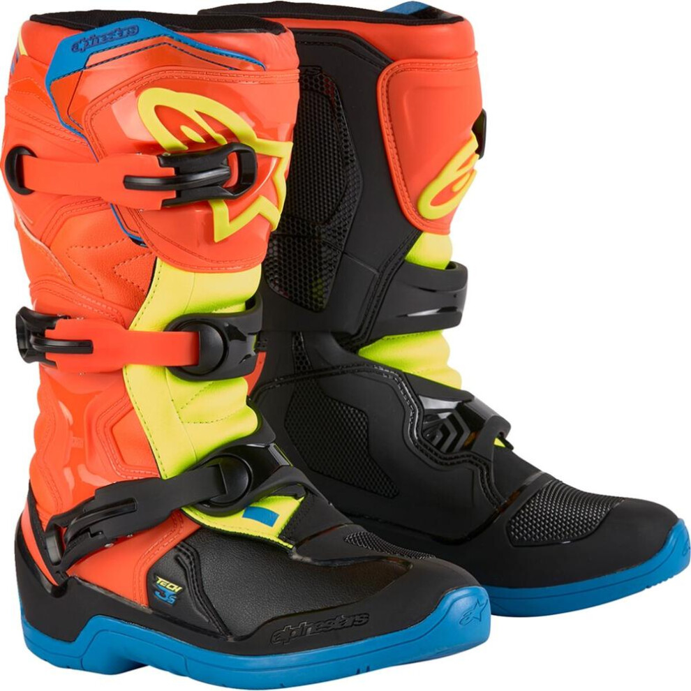 (Eu 39) Alpinestars Tech 3S Youth Boots Orange / Blue / Yellow Blue,Orange,Yellow 8059347259772