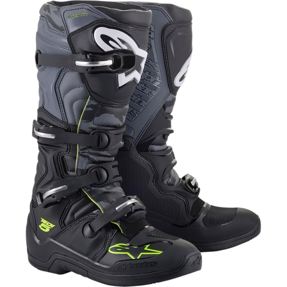 (Eu 42) Alpinestars Tech 5 Boots Black / Grey / Fluo Yellow Black,Yellow,Grey 8059175884450