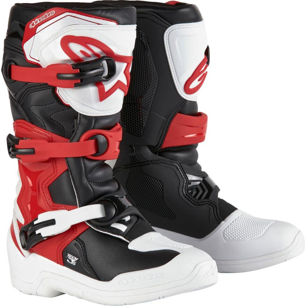 (EU 42) Alpinestars Tech 3S Youth Boots White / Black / Red-image-OPC-PFTCKVC-NEW