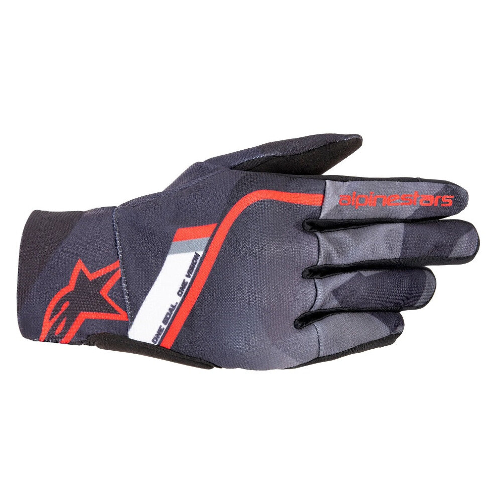 (3Xl) Alpinestars Reef Gloves Black / Camo Grey / Bright Red Black,Red,Grey 8059347010229