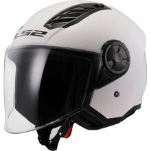 (L) LS2 OF616 Airflow 2 ECE 22.06 Open Face Helmet Solid Gloss White