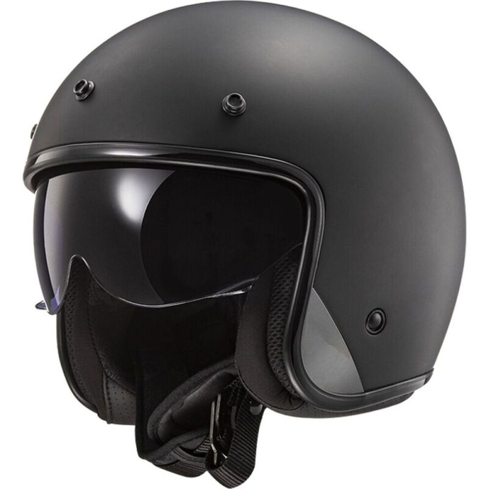 (M) Ls2 Of601 Bob 2 Ece 22.06 Open Face Helmet Solid Matt Black 6923221133255