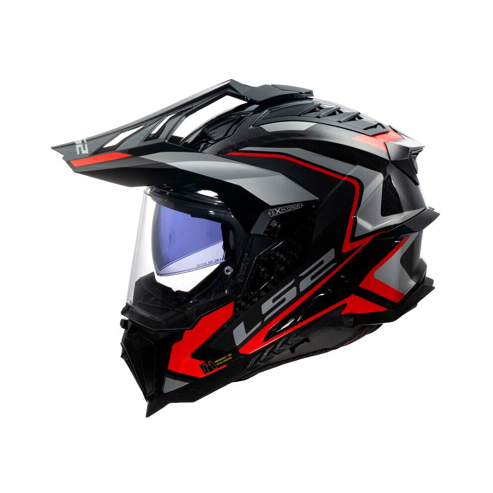 Enduro Motorcycle Helmet XXL - LS2 Explorer C Frontier II 2 MX701 - Red - Image 3