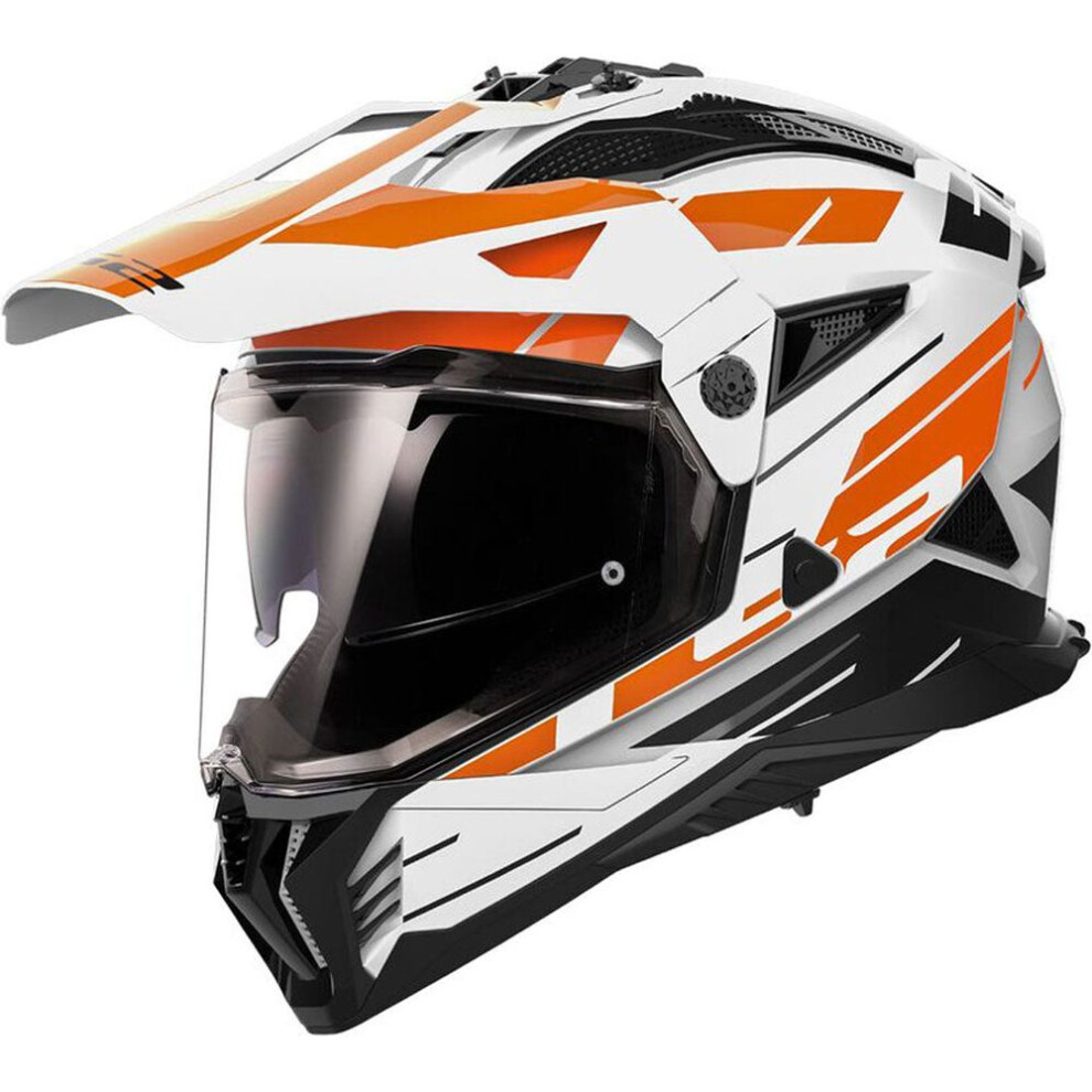 (3Xl) Ls2 Mx702 Pioneer 2 Ece 22.06 Adventure Helmet Namib White / Orange White,Orange 6942141753008