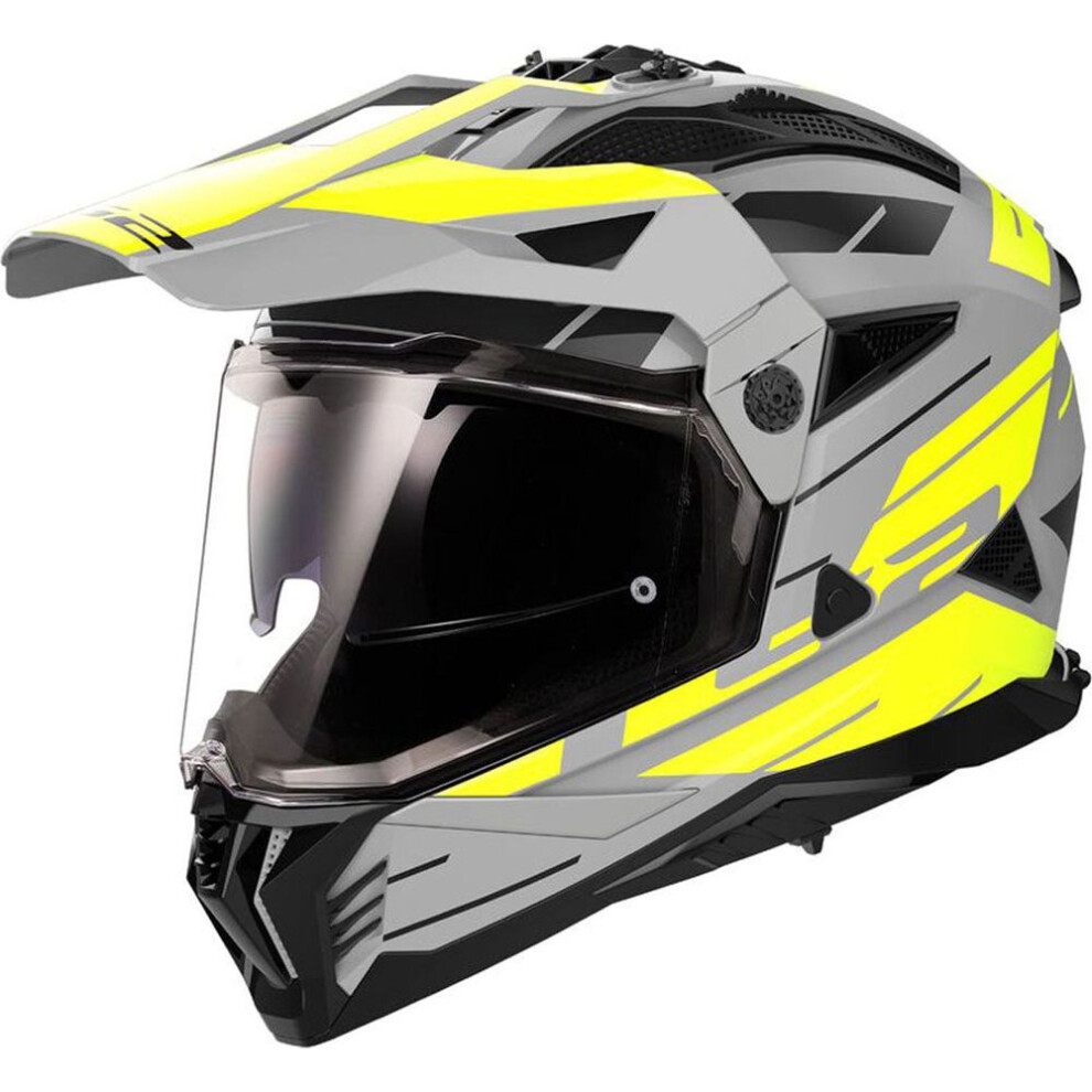 (3XL) LS2 MX702 Pioneer 2 ECE 22.06 Adventure Helmet Namib Matt Grey / Hi-Viz Yellow-image-OPC-PFTCNP9-NEW