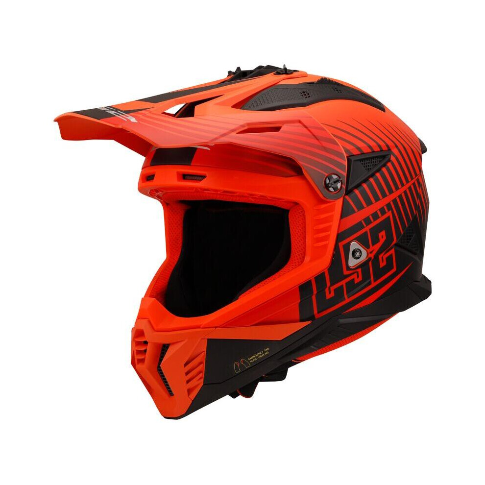 (3Xl) Ls2 Mx708 Fast 2 Ece 22.06 Motocross Helmet Duck Matt Hi-Viz Orange / Red Orange,Red 6942141753565