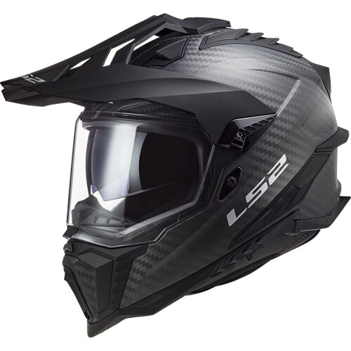 (L) LS2 MX701 Explorer Carbon ECE 22.06 Adventure Helmet Gloss Carbon 1