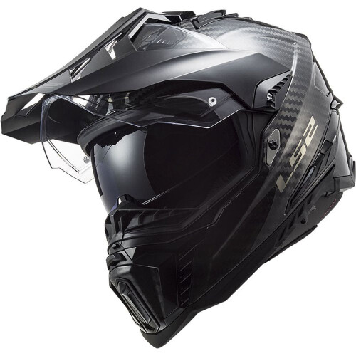 (L) LS2 MX701 Explorer Carbon ECE 22.06 Adventure Helmet Gloss Carbon