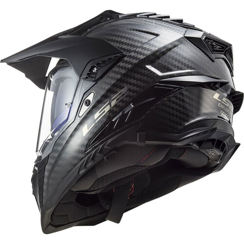 (L) LS2 MX701 Explorer Carbon ECE 22.06 Adventure Helmet Gloss Carbon 2