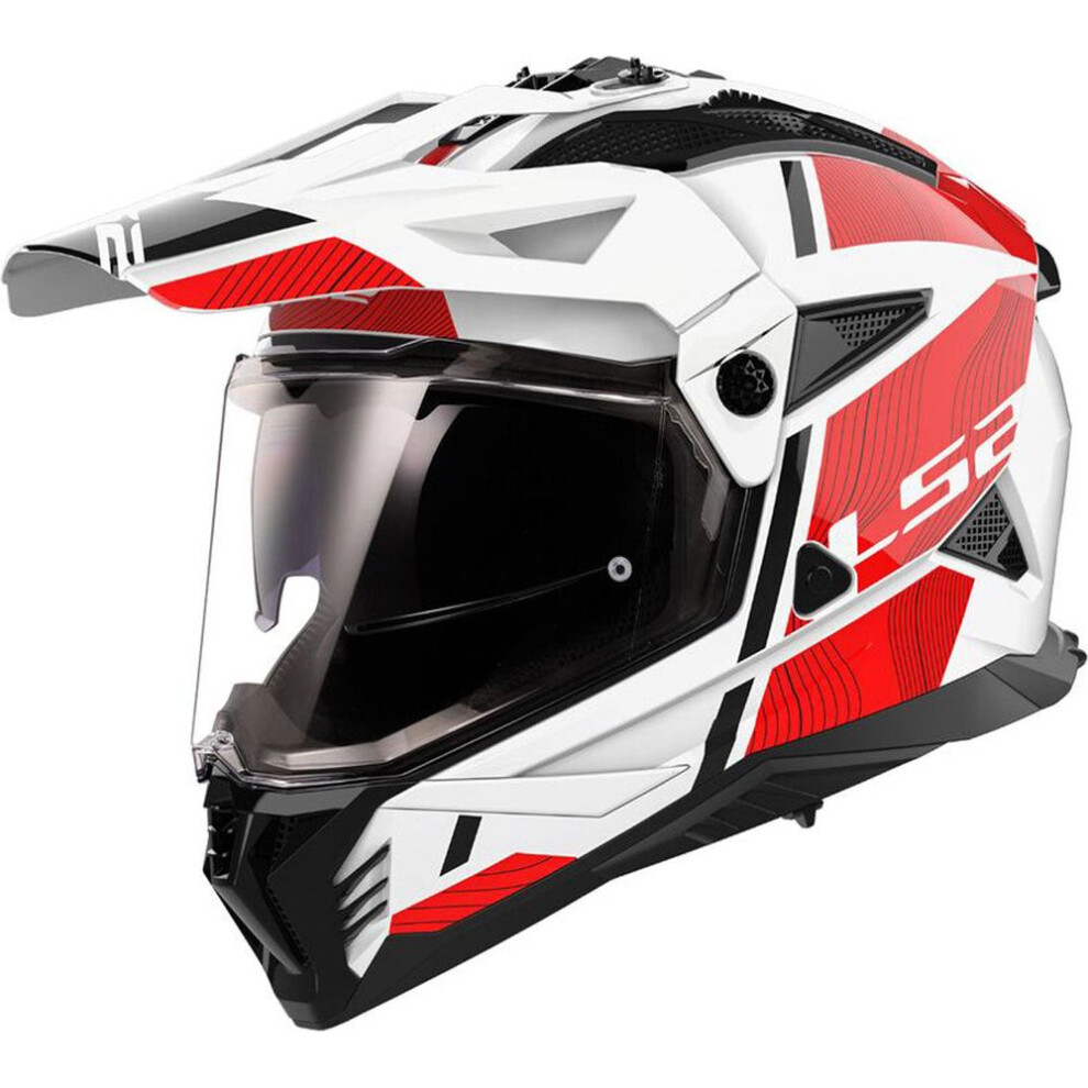 (S) LS2 MX702 Pioneer 2 ECE 22.06 Adventure Helmet Hill White / Red-image-OPC-PFTCNX9-NEW