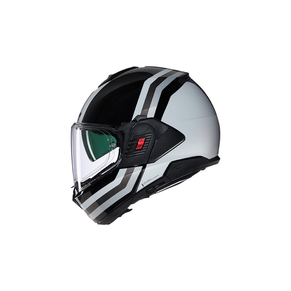(S) Nolan N120-1 Lineo Modular Flip-Up Helmet Black / White / Silver White,Black,Silver 8054945079913