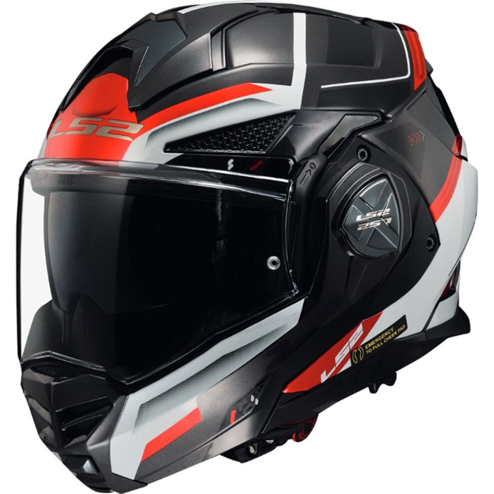 (XS) LS2 FF901 Advant X ECE 22.06 Flip-Up Helmet Spectrum Black / White / Red-image-OPC-PFTCRK7-NEW