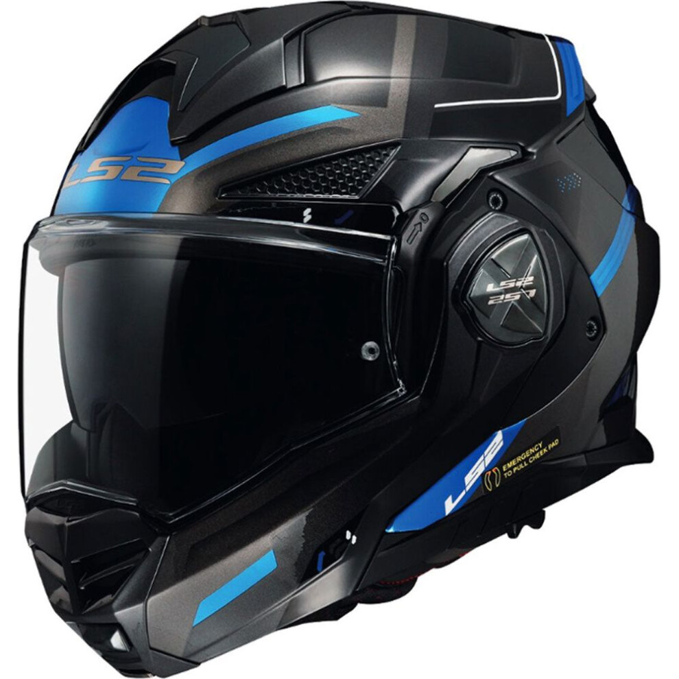 Ls2 Blue,Black (S) Ff901 Advant X Ece 22.06 Flip-Up Helmet Spectrum Black / Titanium Blue