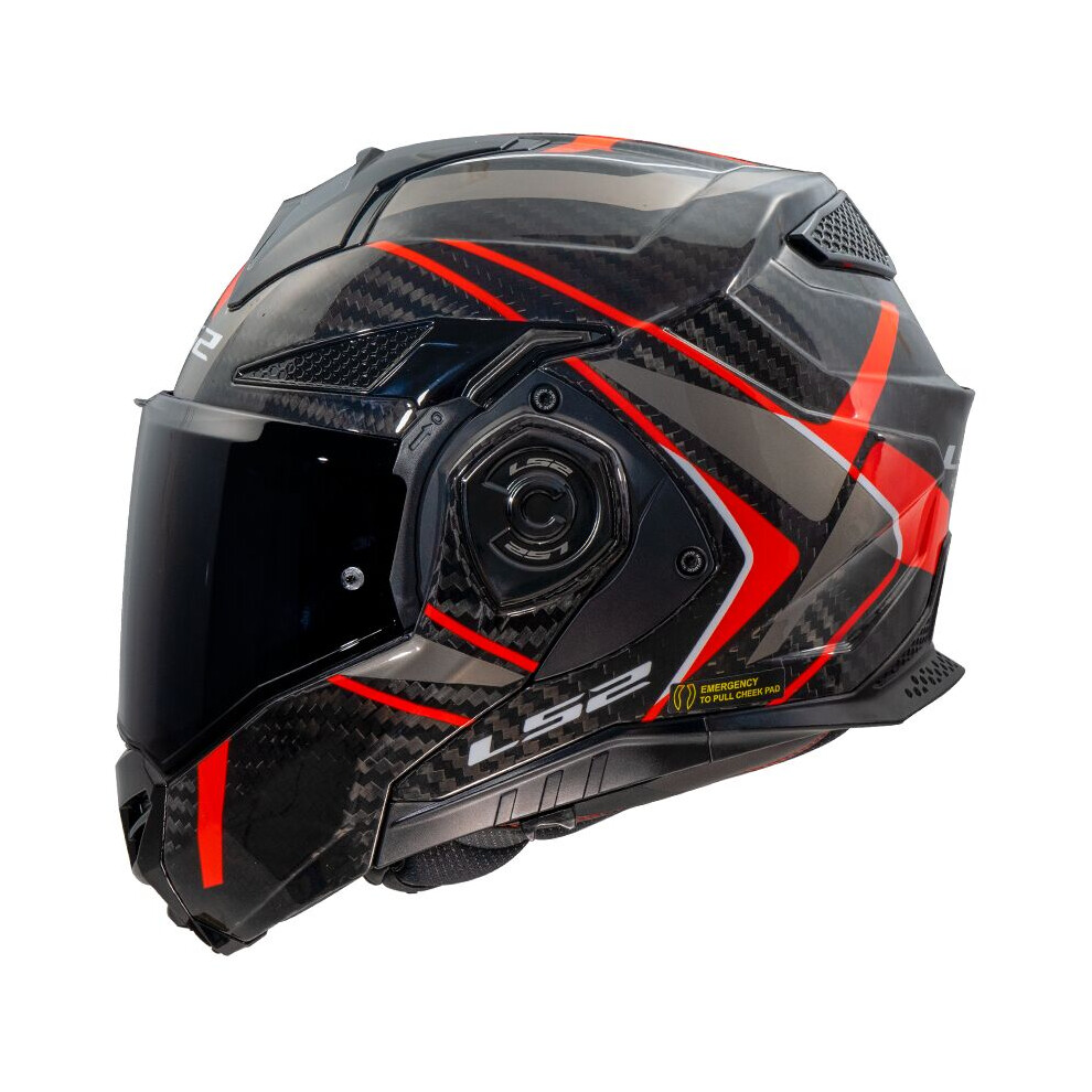 Ls2 Red (Xl) Ff901 Advant X Carbon Future 2 Flip-Up Helmet