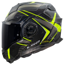 (XS) LS2 FF901 Advant X Carbon Future 2 Flip-Up Helmet Hi-Vis Yellow