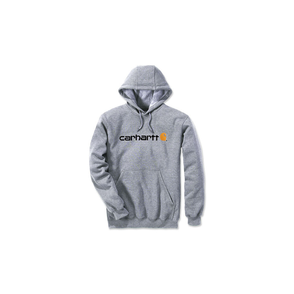 (S) Carhartt Signature Logo Hoodie Heather Grey