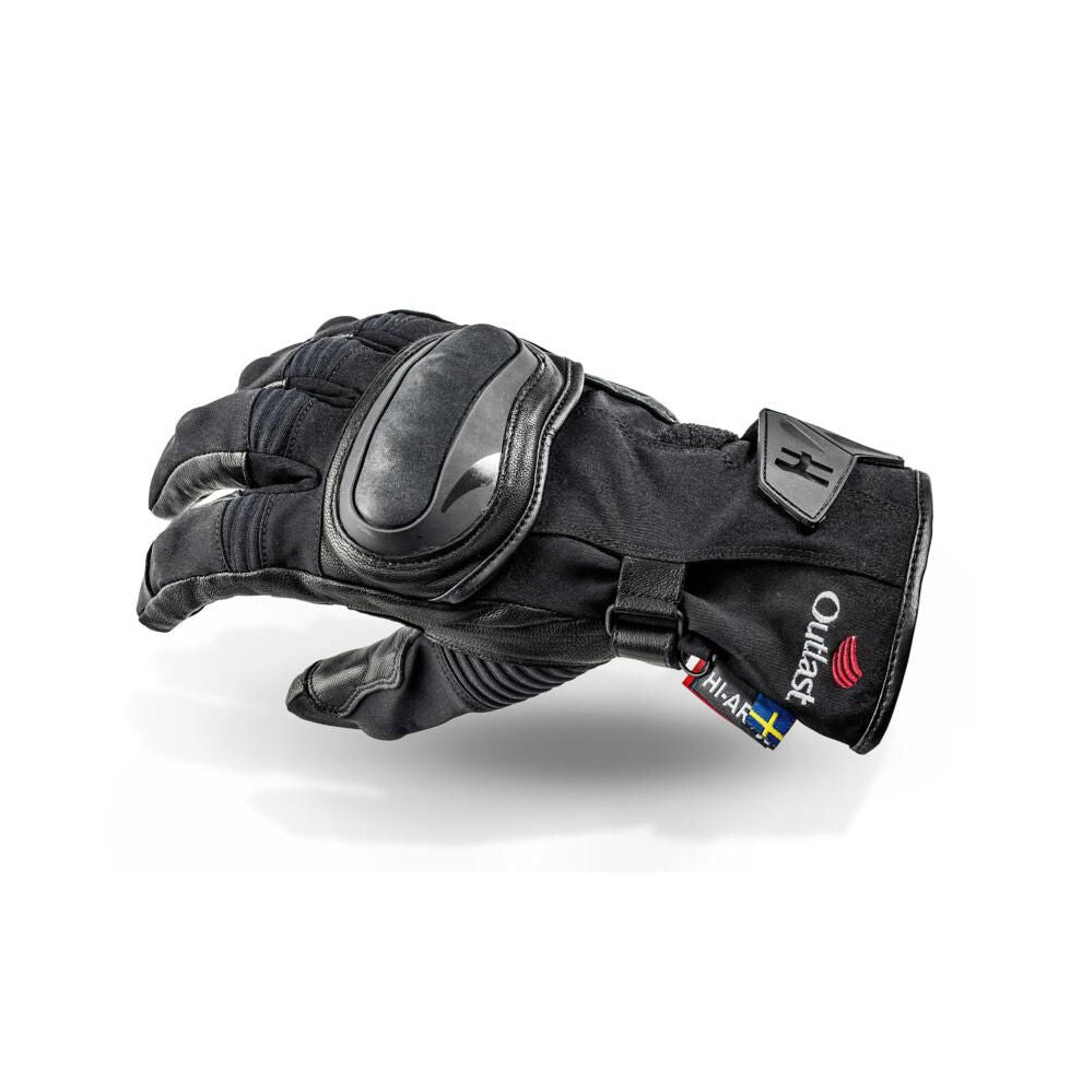 (4Xl) Halvarssons Butorp Touring Leather / Textile Gloves Black 6438235234824