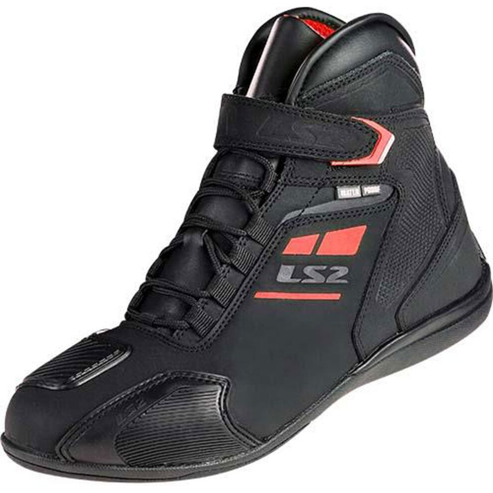 (Eu 45) Ls2 Garra Waterproof Short Boots Black / Red Black,Red 6934432893982