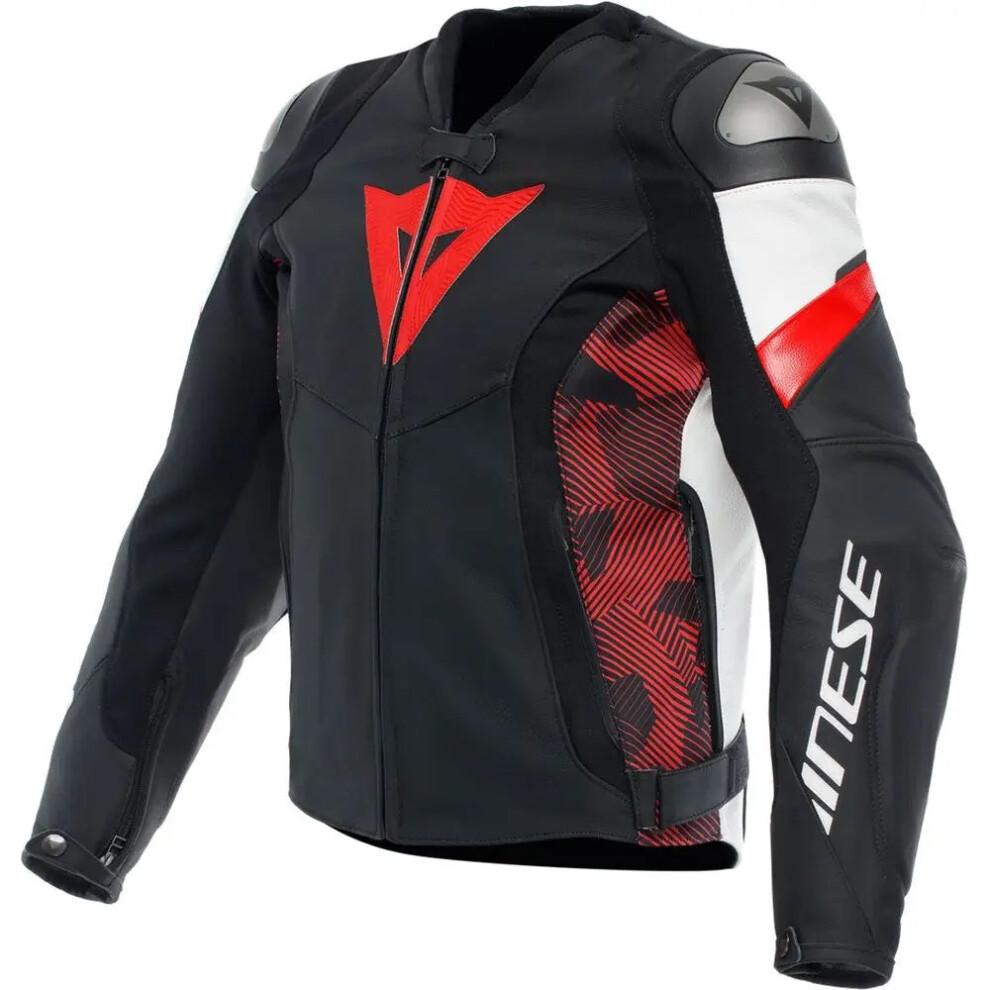 (UK 42) Dainese Avro 5 Leather Jacket Black / Lava Red / White-image-OPC-PFTD58C-NEW