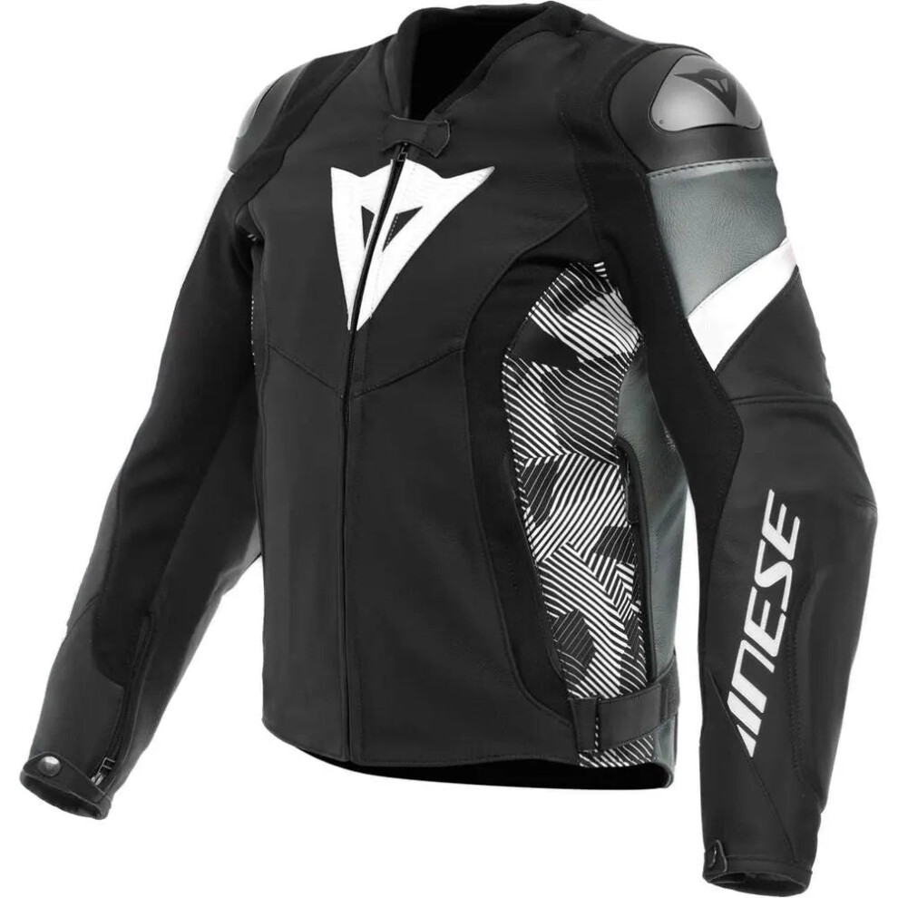 (Uk 50) Dainese Avro 5 Leather Jacket Black / White / Anthracite White,Black 8051019639790