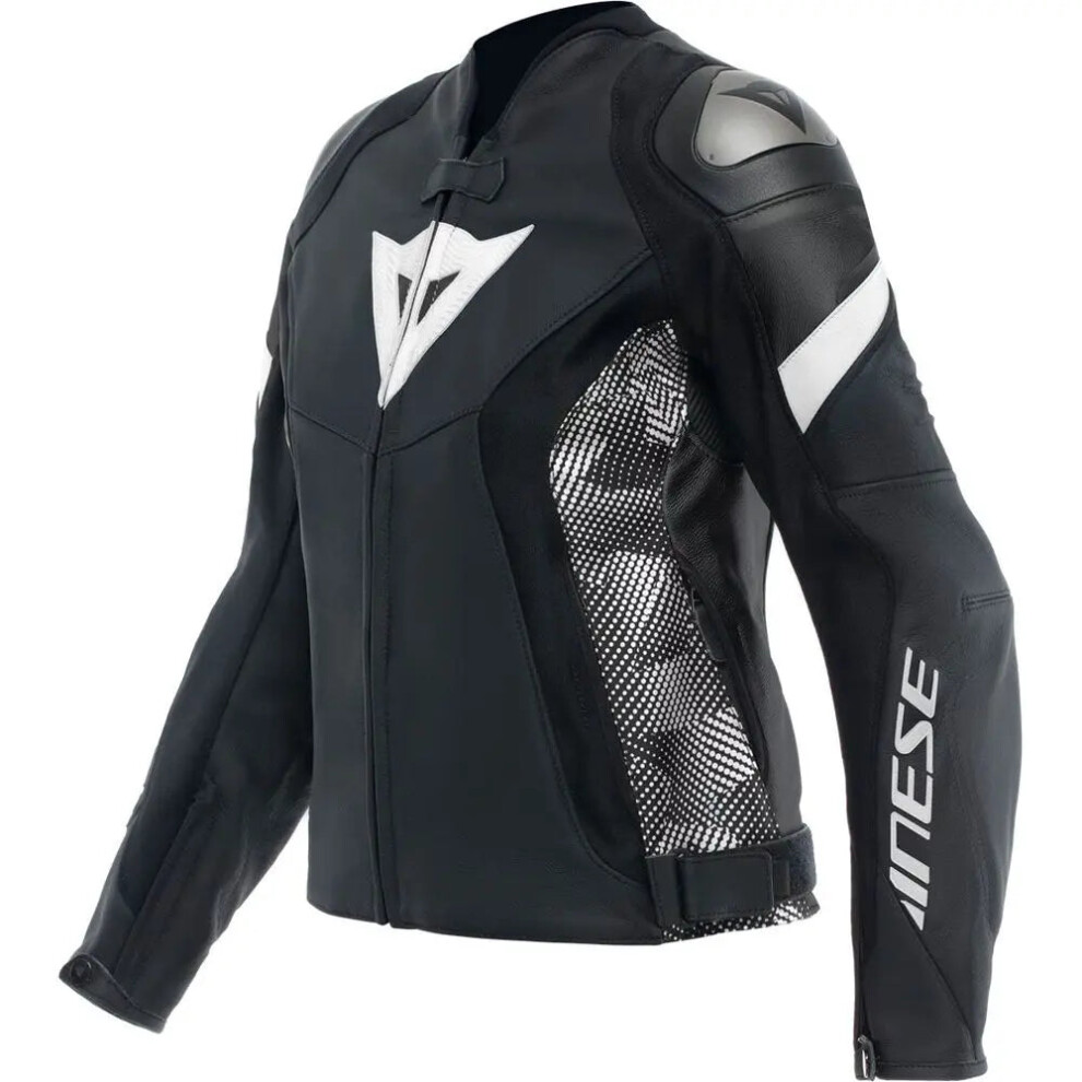 (Uk 6) Dainese Avro 5 Ladies Leather Jacket Black / Black / White White,Black 8051019639905