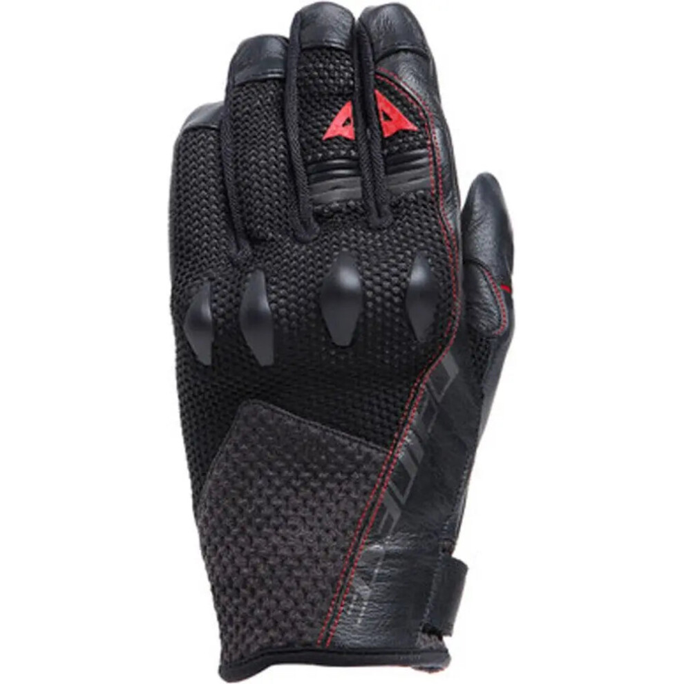 (S) Dainese Karakum Ergo-Tek Magic Connection Summer Leather Gloves Black 8051019533395