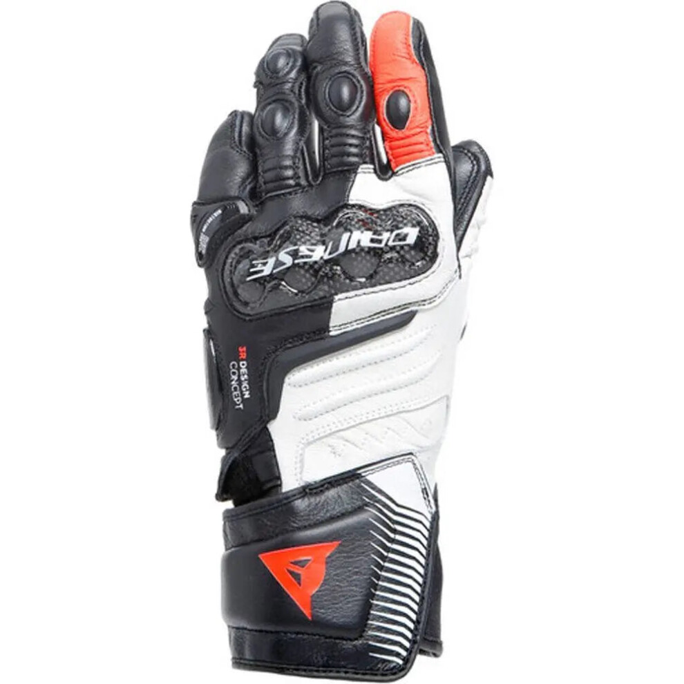 (M) Dainese Carbon 4 Ladies Long Leather Gloves Black / White / Fluo Red White,Black,Red 8051019426666