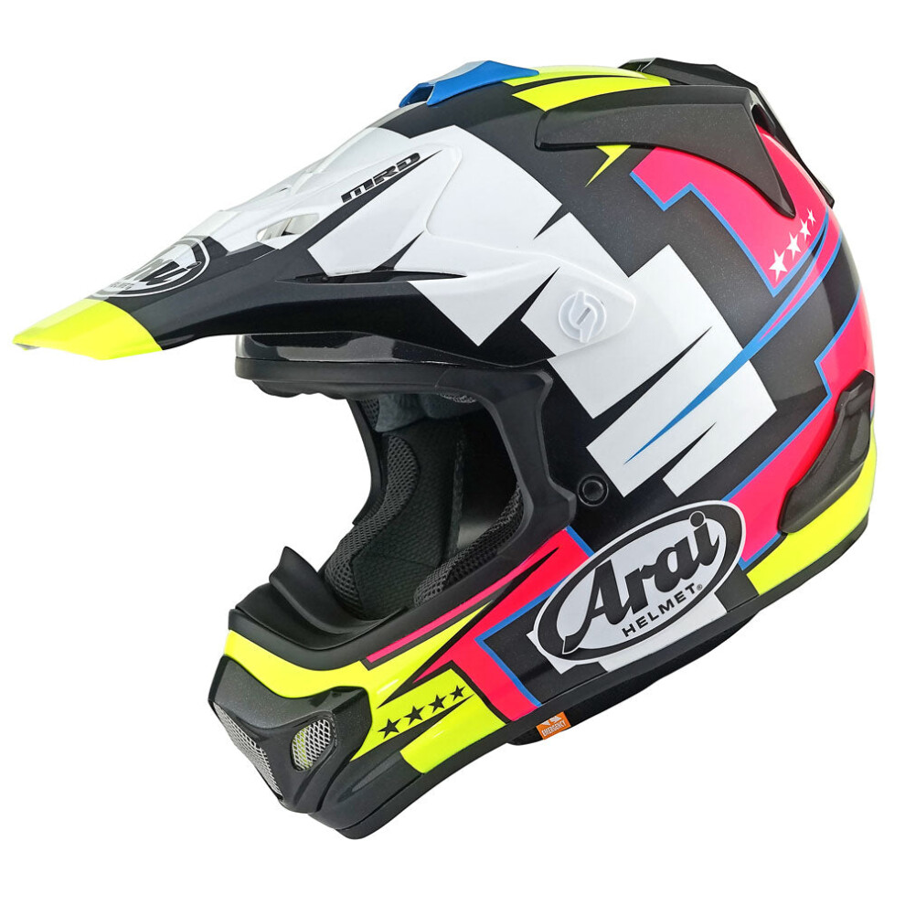 (L) Arai Mx-V Evo Battle Motocross Helmet Yellow 4530935646029