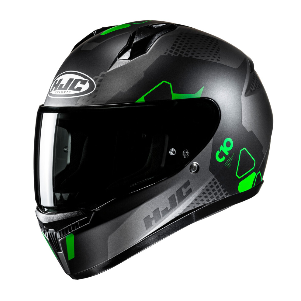(M) Hjc C10 Aspa Full Face Helmet Mc4sf Green 8804269017180