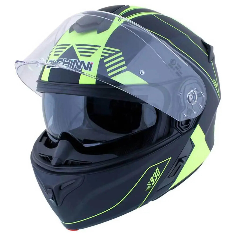 (XL) Duchinni D938 Flip-Up Helmet Black / Neon-image-OPC-PFTDQKD-NEW