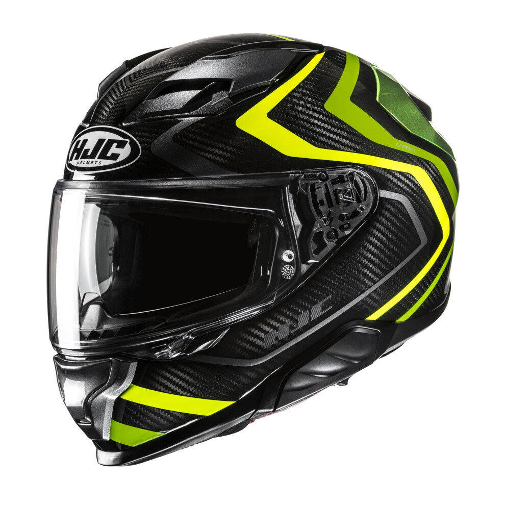 (M) Hjc F71 Carbon Nevio Full Face Helmet Mc3h Yellow 8804269030592