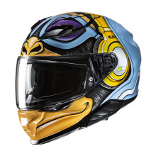 (S) HJC F71 Monkey DJ Full Face Helmet MC23 Blue / White / Fluo Yellow