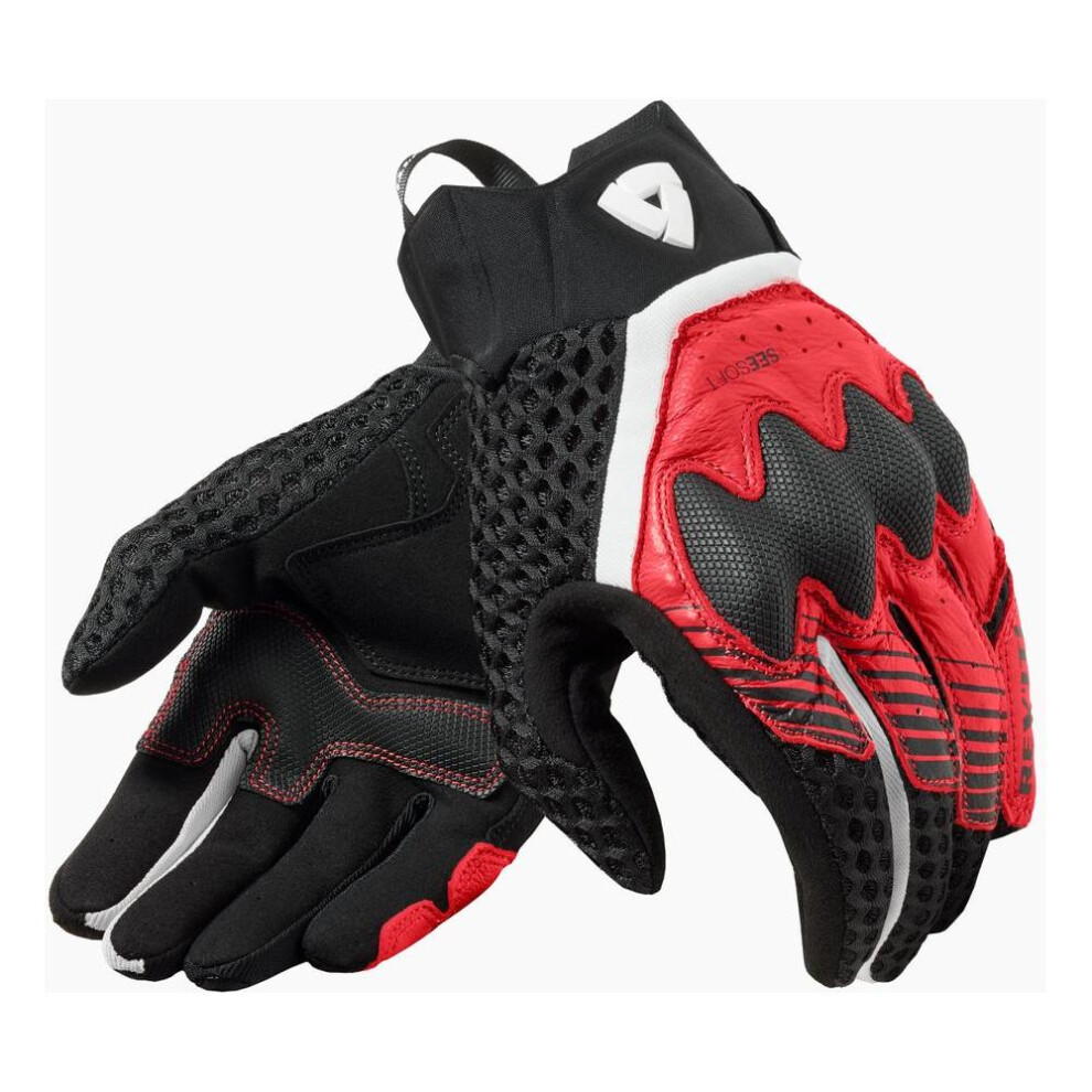 (3XL) Revit Veloz Mesh Leather Gloves Black / Red-image-OPC-PFTDVBX-NEW