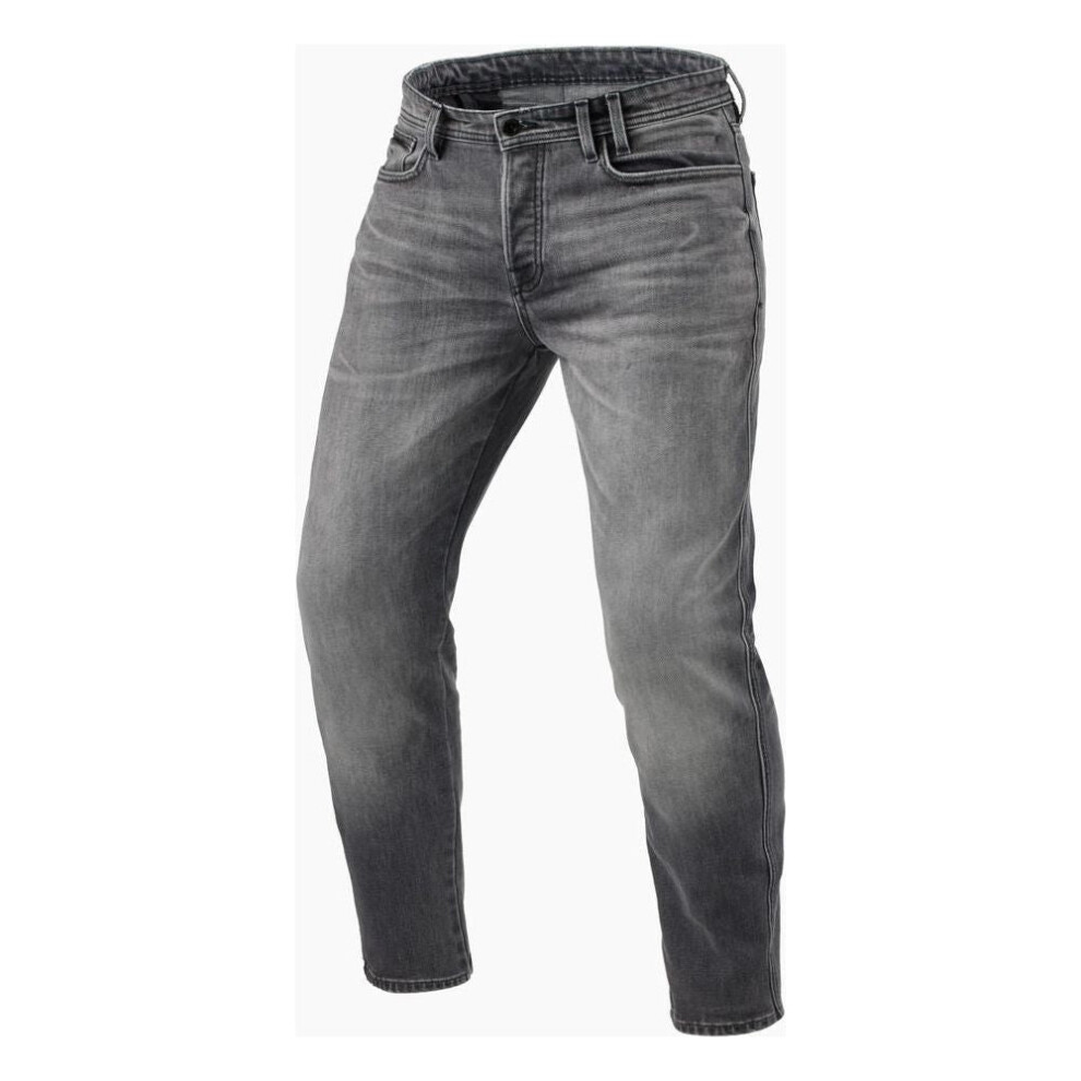 (33 (Extra Short Leg)) Revit Ortes Tapered Fit Denim Jeans Medium Grey Used-image-OPC-PFTF2XT-NEW