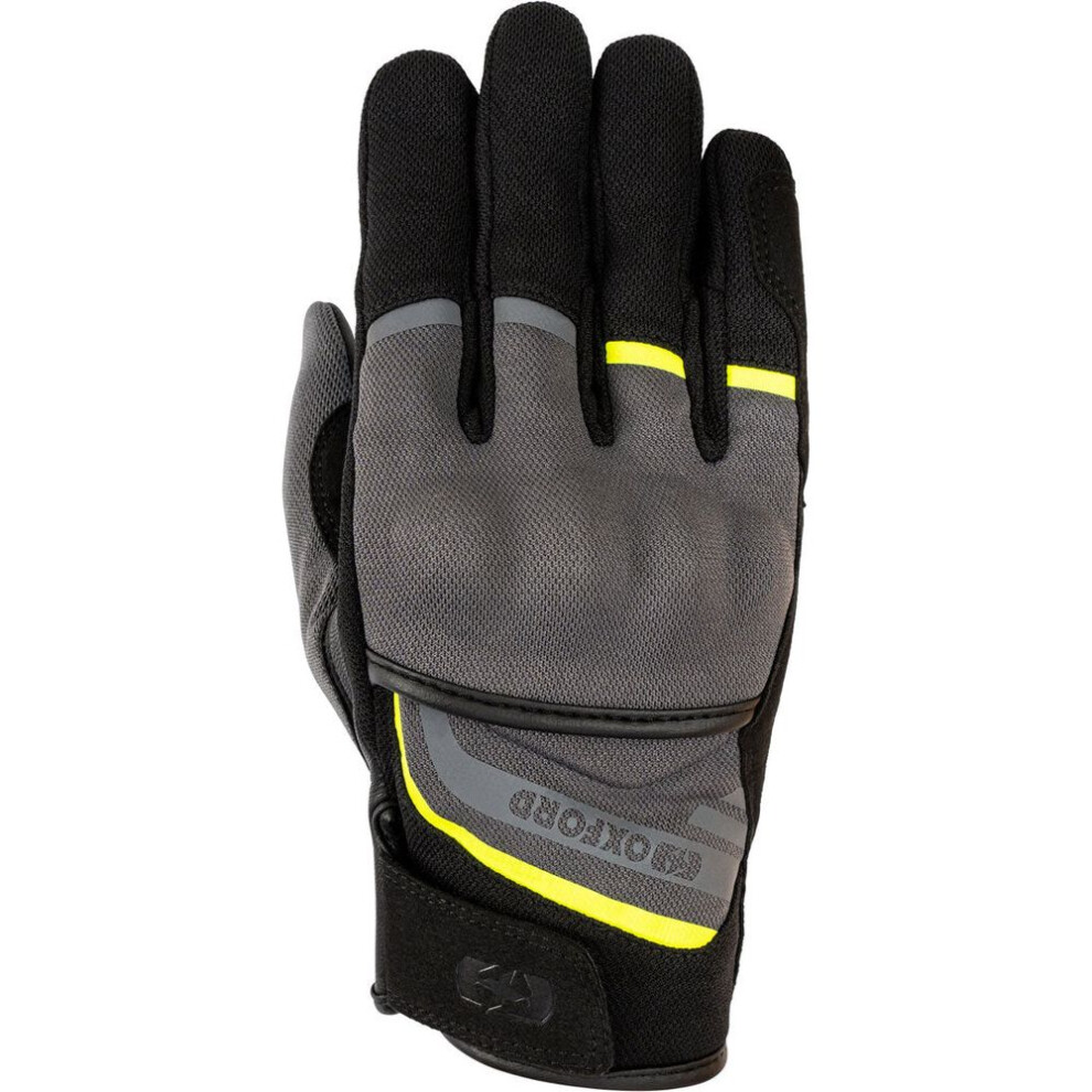(S) Oxford Dakar 1.0 Textile Gloves Charcoal / Yellow 5030009426759