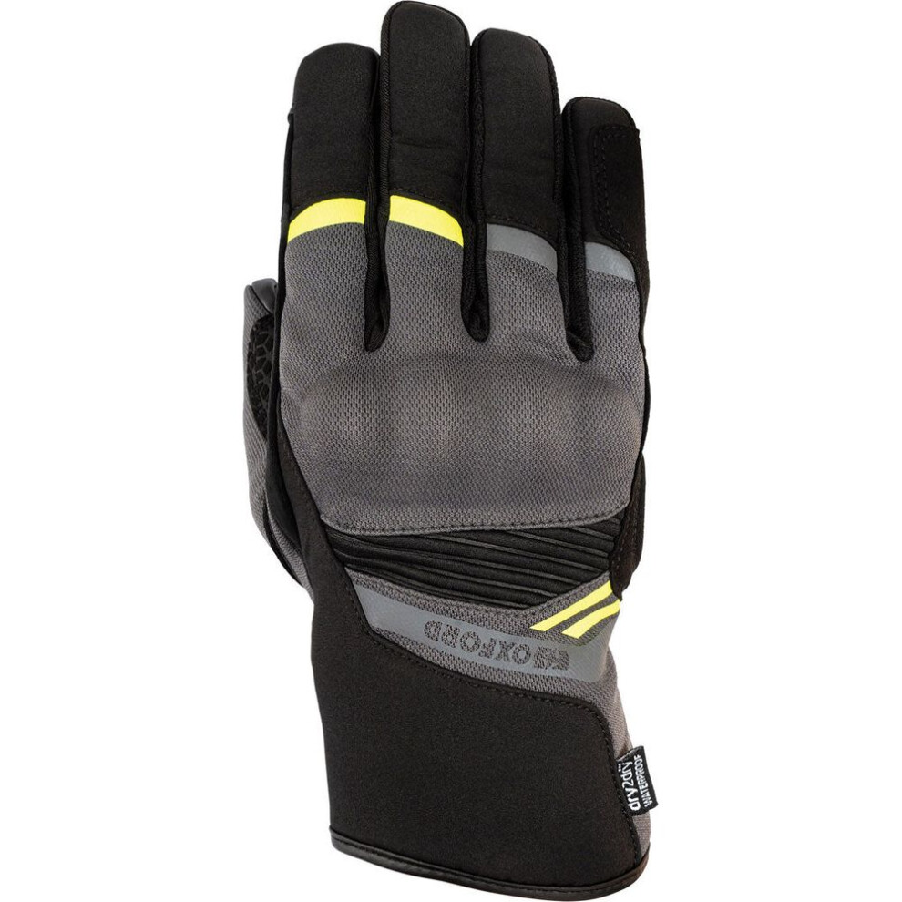 (Xl) Oxford Dakar 1.0 Dry2dry Textile Gloves Charcoal / Yellow 5030009426612