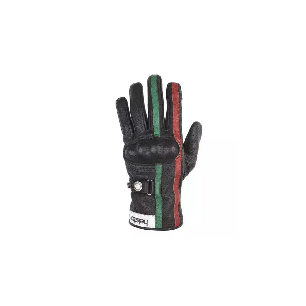 (XXL) Helstons Eagle Air Summer Leather Gloves Black / Green / Red-image-OPC-PFTF78B-NEW